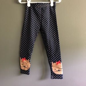 Nanette Lepore Kids Navy & White Polka Dot Legging